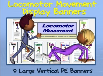 Preview of Locomotor Movement Display Banners: 9 Large Vertical PE Banners