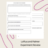 Loftus and Palmer - Memory Worksheet