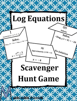 Preview of Log Equations Scavenger Hunt Game
