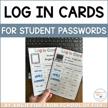 Preview of Log In Cards | EDITABLE | Login and Password