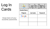 Log In Cards For Classroom