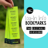 Log-In Info Bookmarks (EDITABLE TEMPLATE)