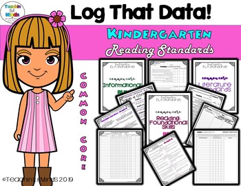 Preview of Log Your Data! Reading Standards Checklist (kindergarten)