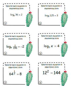 Preview of Logarithm & Exponential Task Cards