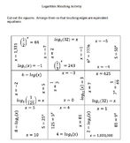 Logarithm Matching Activity