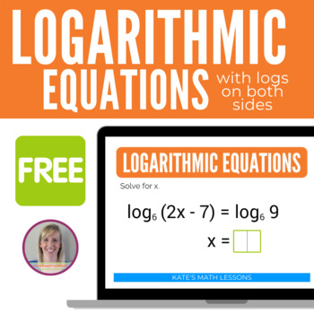 Preview of Logarithmic Equations Boom Cards™ Digital Activity
