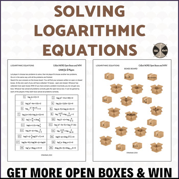 Preview of Logarithmic Equations - Collect More Open Boxes & Win GAME