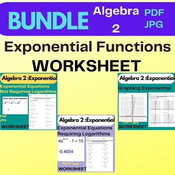 Preview of Exponential Functions Worksheets - BUNDLE
