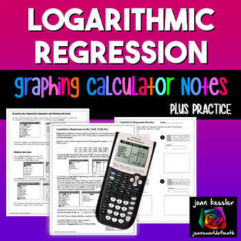 Preview of Logarithmic Regression TI Calculator Notes and Practice