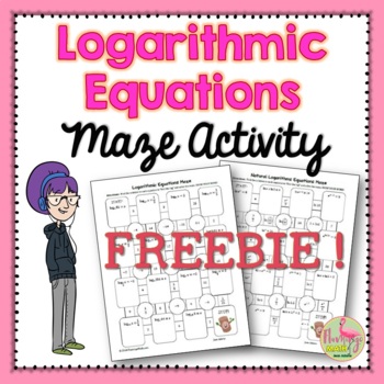 Preview of Logarithmic Equations Maze Freebie
