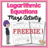 Logarithmic Equations Maze Freebie