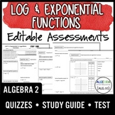 Logarithmic and Exponential Functions Assessments | Quizze