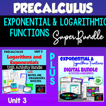 Preview of Logarithmic and Exponential Functions Print plus Digital Combo Bundle