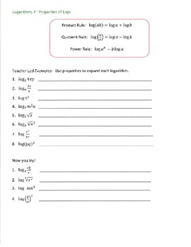 Expanding And Condensing Logarithms Worksheet : Expanding Logarithms