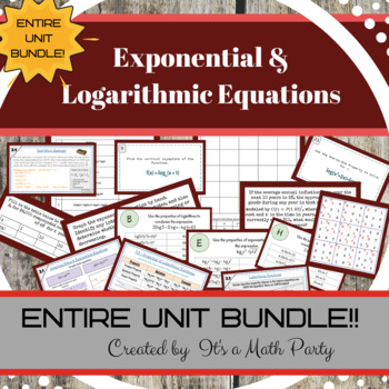 Preview of Logarithms & Exponential Functions - ENTIRE UNIT BUNDLE!!