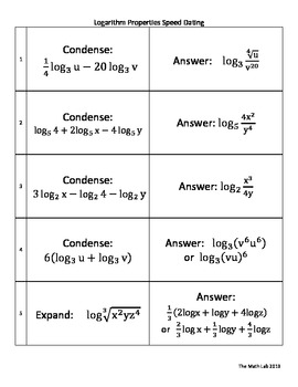 expand or condense logarithms
