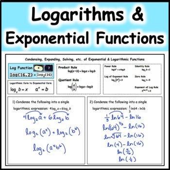 Preview of Logarithms and Exponential Functions Review in Pre-Calculus