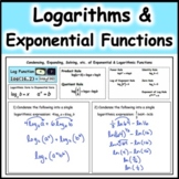 Logarithms and Exponential Functions Review in Pre-Calculus
