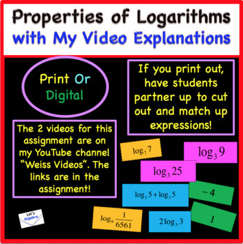 Preview of Properties of Logarithms