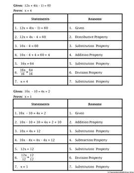 algebraic proofs homework answer key