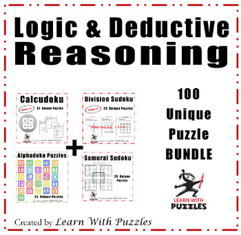 Preview of Logic & Deductive Reasoning Puzzle BUNDLE - 100 Unique Printable Puzzles
