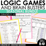Math Logic Puzzles Brain Teasers | Fall Halloween | Early 