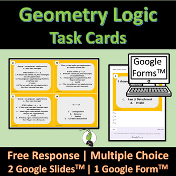 Preview of Geometry Logic Task Cards | Inductive and Deductive | Law of Syllogism | Google
