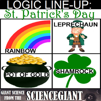 Preview of Logic LineUp: ♝ St. Patrick's Day Puzzle ☘️ Shamrock, Leprechaun, Pot of Gold ⛃