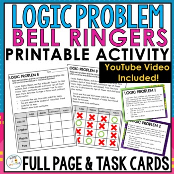 Preview of Logic Puzzle Printable Worksheets | Morning Bell Ringers