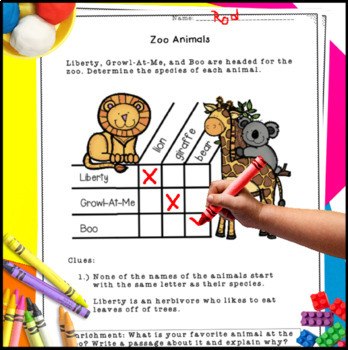 logic puzzles first grade by catch my products tpt