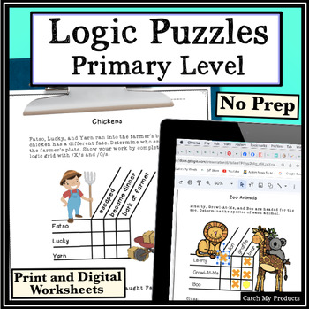 logic puzzles first grade printables and easel docs by catch my products