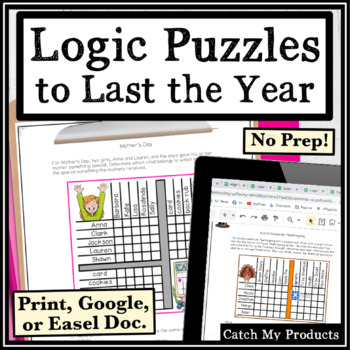 Logic Puzzles For 4th Grade Or 5th In Print Or Easel Docs For The Year