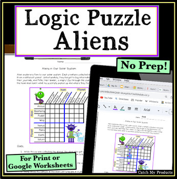 Preview of Logic Puzzle for 4th Grade Print or Digital Worksheets