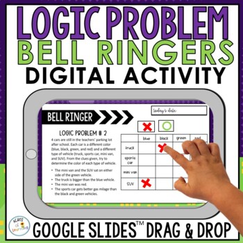 Preview of Logic Puzzle Bell Ringers | Digital Math Morning Work