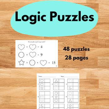 Preview of Logic Puzzle Brain Teasers, 1st Grade Math Games 2nd Grade