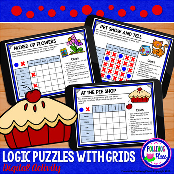 Preview of Logic Puzzle Brain Teasers with Grids - Paperless Digital Activity - Set ONE