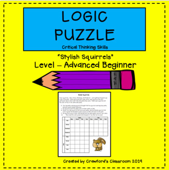 Preview of Gifted & Talented - Logic Puzzle - Stylish Squirrels - Free Resource