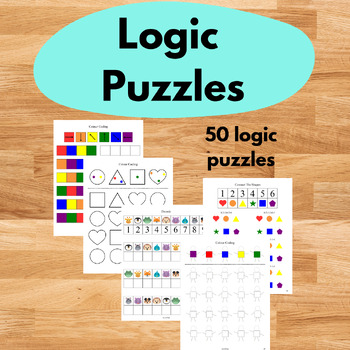 Preview of Logic Puzzle Worksheets Brain Teaser, Math Game Problem Solving