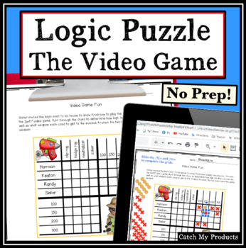 Preview of Printable Logic Puzzle or Digital Worksheets About Video Game