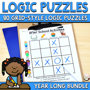 Preview of Logic Puzzles 1st and 2nd Grade Brain Teasers Bundle