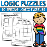 Logic Puzzles 1st and 2nd Grade Brain Teasers Spring