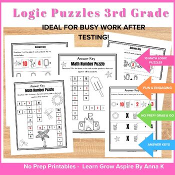 Fun and engaging logic puzzles for 3rd grade printables.