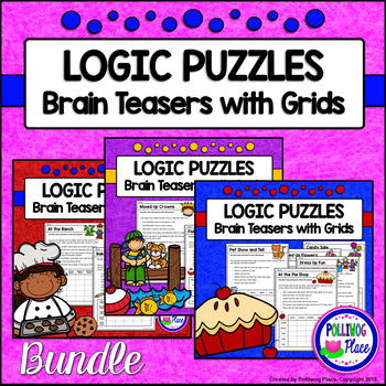 Preview of Logic Puzzles - Brain Teaser Puzzles with Grids {BUNDLE}