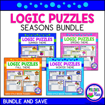Preview of Logic Puzzles - Brain Teaser Puzzles with Grids | Seasons Bundle