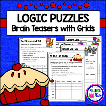 Preview of Logic Puzzles - Brain Teaser Puzzles with Grids - Set 1