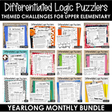 YEARLONG Themed Logic Puzzles Early Finishers and Brain Te
