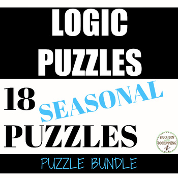 Preview of Logic Puzzles Bundle of seasonal logic puzzles for middle school math