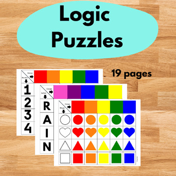 Preview of Logic Puzzles Color Matching Game, Brain Teaser Critical Thinking, Color Coding
