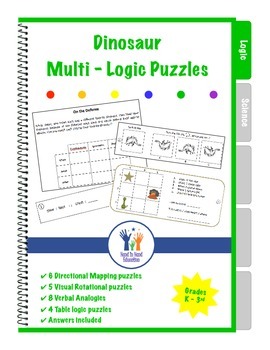 Preview of Logic Puzzles Dinosaurs Early Elementary