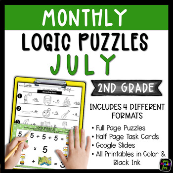 Preview of Logic Puzzles | Early Finishers 2nd Grade | Fast Finishers | Camping